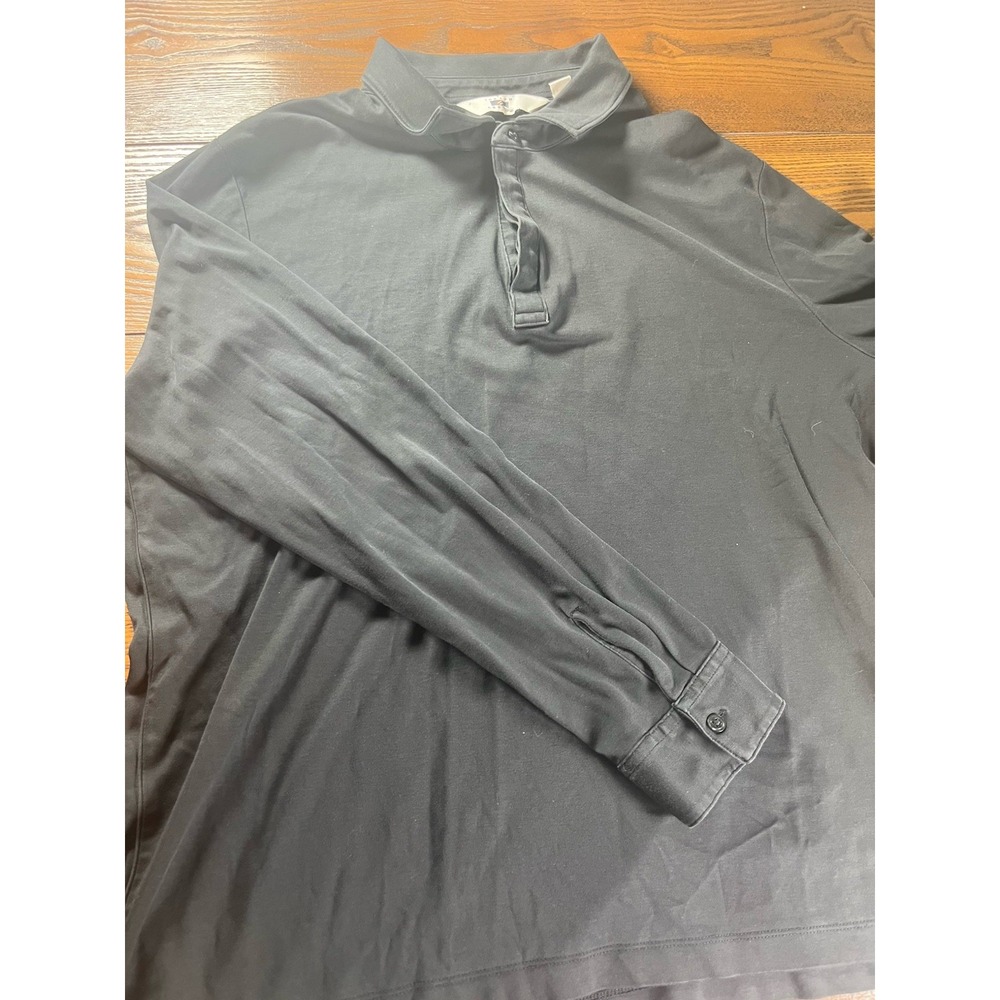 Joseph Abboud Liquid Soft Long Sleeve Mens Black Polo SZ XL Classic Casual